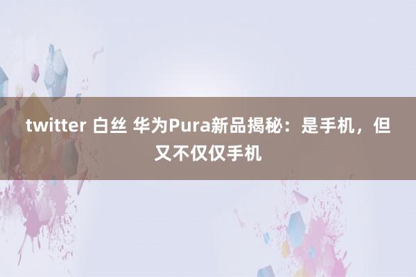 twitter 白丝 华为Pura新品揭秘：是手机，但又不仅仅手机